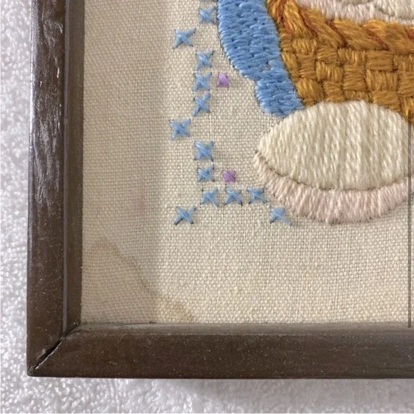 Vintage Handmade Love’s A Cookin’  Recipe Framed Embroidery Art - Picture 3 of 10
